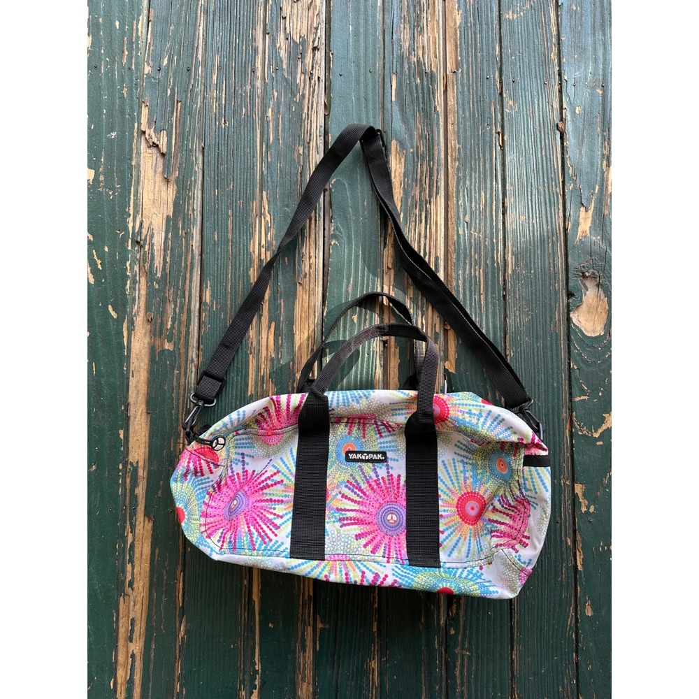 Yak Pak Mini‎ Duffel Bag Peace Sign Starburst Psychedelic Canvas Travel Gym Bag